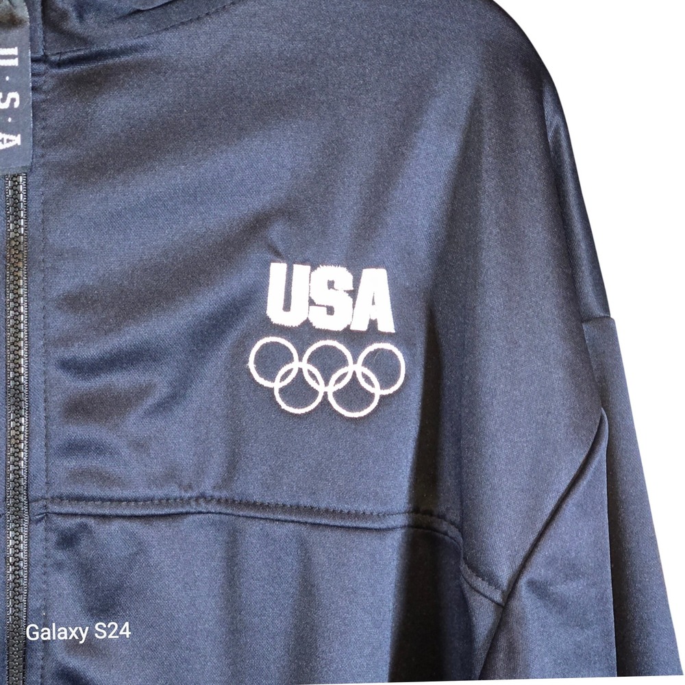 USA Olympic Committee Track Jacket Full Zip XXL Mens Navy‎ Blue